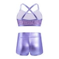 thumbnail image 2 of Alvivi Kids Girls Tankini Outfit Tank Top Bottoms Set Gym Workout Costume 5-14, 2 of 7
