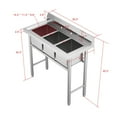 thumbnail image 2 of Ktaxon Freestanding 39" 3 Compartment Commercial Stainless Steel Sink, Silver, for Laundry Room, Kitchen, 2 of 8
