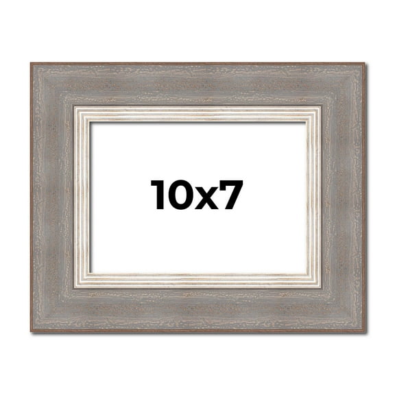 10x7 Frame Grey Real Wood Picture Frame Width 2.75 Inches | Interior Frame Depth 0.5 Inches | Linus