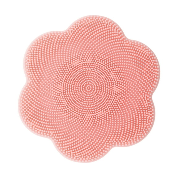 Unique Bargains 1 Pc Portable Silicone Facial Cleansing Brush Flower Shape 3.54"x3.54"x1.18" Pink