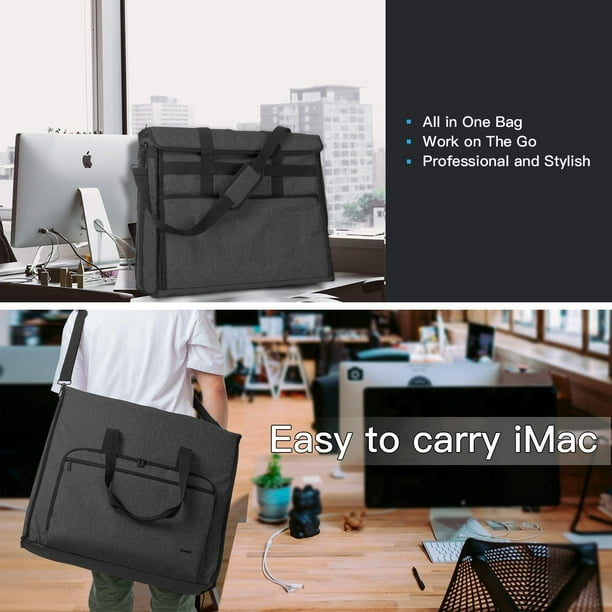IGUOHAO Carrying Tote Bag Compatible with Apple 21.5 iMac Desktop Computer Travel Storage Bag for iMac 21.5 inch and Other Accessories Black