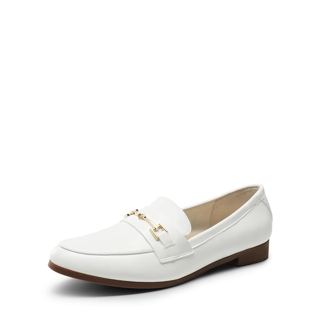 Mocasines para mujer DREAM PAIRS SDLS2312W blancos de PU planos