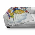 thumbnail image 2 of Circus Soft Flannel Fleece Throw Blanket, Illustration of a Circus Above the Clouds Entertainer Comedian Show Print, Cozy Plush for Indoor and Outdoor Use, 70" x 90", Multicolor, by Ambesonne, 2 of 5