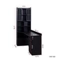 thumbnail image 4 of L-Shaped Corner Computer Desk  for Home Office or Study desk, Study Modern Style Table with Drawers, Bookshelf & Hutch, 2-in-1 L-Shaped Design, Large Working Space,black, 4 of 9