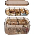 thumbnail image 2 of Chistepper 3-Layer Jewelry Organizer Box for Jewelry Necklace Earrings Rings Bracelets, Clear Plastic Bead Storage Containers for Crafts (Coffee), 2 of 6