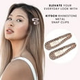 thumbnail image 3 of Kitsch Clip Snap Rhinestone Hair Clip, Gold, 2 ct, 3 of 12