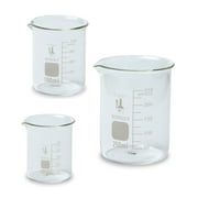 Karter Scientific 214T2 Borosilicate Glass Beaker Set, 50, 100, 250 mL, 3 Sizes
