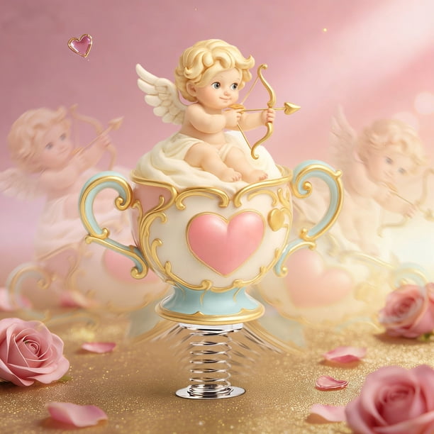 Expositor De Acrílico Adorno de taza de té mecedora para San Valentín, regalo de pareja de una pieza con decoración romántica para festivales. JASKFLY