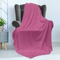 thumbnail image 4 of Pink Damask Soft Flannel Fleece Throw Blanket, Monochrome Floral Inspired Victorian Ornaments Repetitive Print, Cozy Plush for Indoor and Outdoor Use, 50" x 70", Baby Pink Dark Magenta, by Ambesonne, 4 of 5