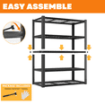 thumbnail image 3 of Legooin 24x48x72 inch Garage Storage Rack Height Adjustable Shelving Unit Industrial Residential Wire Shelf Organizer Rack 2500 lbs Load Capacity, Black, 3 of 11