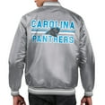 thumbnail image 2 of Men's Starter Silver Carolina Panthers Printed Team Logo Satin Varsity Full-Snap Jacket, 2 of 3