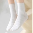 thumbnail image 2 of Women's Ribbed Crew Socks with Elasticized Top Cuff for Swollen Feet Non-Binding Comfortable Fit 3-Pack - One Size Fits Most, Multicolor 3, 2 of 4