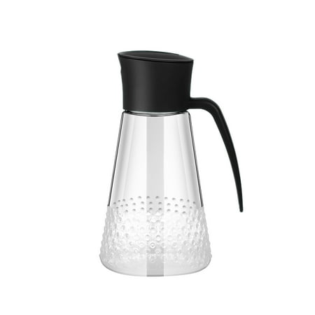 

Olive Oil Dispenser Bottle Leakproof Glass Oil Container with Non-Slip Handle Automatic Cap and Stopper Oil Dispenser Bottle for Kitchen 630ML