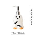 thumbnail image 3 of Ceramic Halloween Pumpkin Ghost Shape Squeeze Bottle, Holiday Kitchen Bathroom Decorative Dispenser Bottle 9.4*16.8cm, 3 of 4