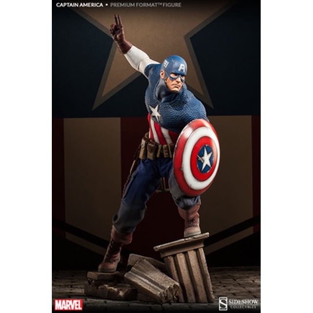 Captain America 22 Inch Statue Figure Premium Format - Captain America Allied Charge on Hydra Sideshow 3001961