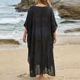 thumbnail image 6 of ZACPNCV Plus Size Women Sheer V Neck Loose Fit Dress Cover Up Lightweight Casual Beach Tunic Swimsuit Bikini Shawl Summer Outdoor, 6 of 7