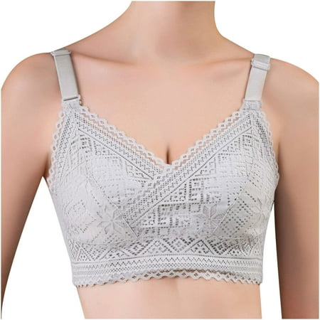 

Womens Bras Clearance Under $5 Comfortable No Steel Ring Sexy Lace Appear Small Adjustment Lift Bra Woman Underwear