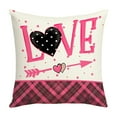 thumbnail image 2 of Throw Pillow Covers Valentine's Day Red Cute Passionate Double-Sided Printed Plaid Home Bedroom Sofa Cushion Cover 45*45cm, 2 of 6