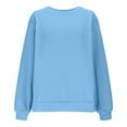 thumbnail image 6 of Xdegoge Plus Size Sweatshirt for Women Basic Crew Neck Long Sleeve Loose Sweatshirts Solid Color Casual Pullover Daily Tops 2025 Fall Winter Athletic Outfits, 6 of 6
