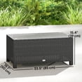 thumbnail image 3 of Outsunny Rattan Outdoor Coffee Table with Tempered Glass Top, Dark Grey, 3 of 10