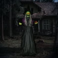 thumbnail image 2 of HOMCOM Halloween Old Witch Animatronic Prop w/ Light Up Eyes, 2 of 10