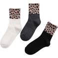 thumbnail image 1 of 3 Paris Leopard Print Crew Socks Trendy Animal Pattern Dress Socks For Women, Lady, 1 of 4