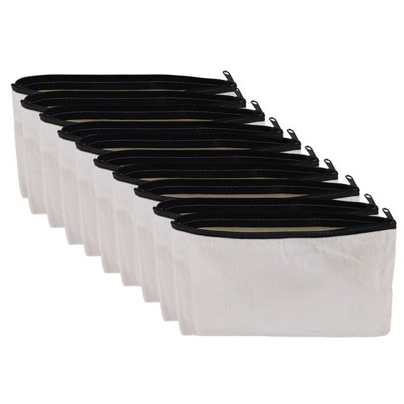10 Pcs Blank DIY Craft Bag Canvas Pen Case Makeup Bags - Pencil Cotton Cosmetic Travel