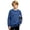 Navy, variant on Sweatshirts for Boys Solid Color Zip Sleeve Crewneck Pullover Top Pocket Casual Boys Sweatshirts Size 3-4Y