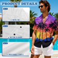 thumbnail image 6 of KUIFORTI Hawaii Matching Couple Outfits Sunset Palm Tree His and Hers Summer Outfits Short Sleeve Button Down Soft and Comfortable Fit for Outdoor Picnic Washable, 6 of 7