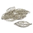 thumbnail image 3 of 22 piezas de Metal llavero colgante de cadena colgante hueca accesorios de manualidades DIY Fernando Hoja de árbol colgante DIY, 3 of 8