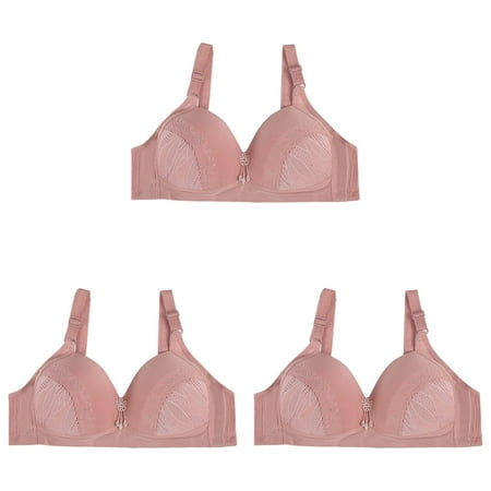 h Up Underwire No Steel Ring Comfort Womens Bras Plus Size Adjustable Bra Bras for Womens Bras Comfortable Push Up Women Strapless Wireless ceangrtro Hot Pink (3Packs) Hot Pink (3Packs)