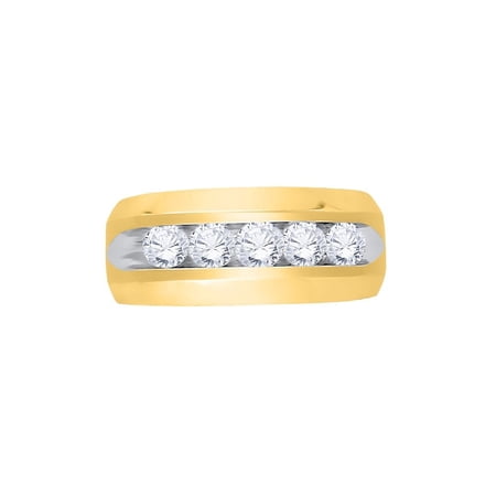 Diamond Wedding Band in 10K Yellow Gold (1 3/4 cttw) (I-Color SI3-I1 Clarity) (Size-8)