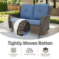 thumbnail image 3 of POCASSY 52" Width Outdoor Loveseat, Rocking Glider All Weather Wicker Patio Loveseat with Deep Seat for Porch Balcony and Backyard, Blue, 3 of 7