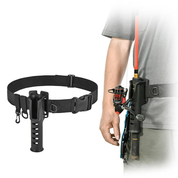 Adjustable Fishing Rod Holder Waist Belt/ Lightweight Fishing Fight Belts  Black 
