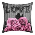 thumbnail image 2 of Pink Rose Throw Pillow Covers Pink Grey Floral Cushion Cases 20x20 inch set of 2 Valentine'S Day Wedding Square Pillow Cases Women Blossom Flower Cushion Covers Rustic Farmhouse, 2 of 6