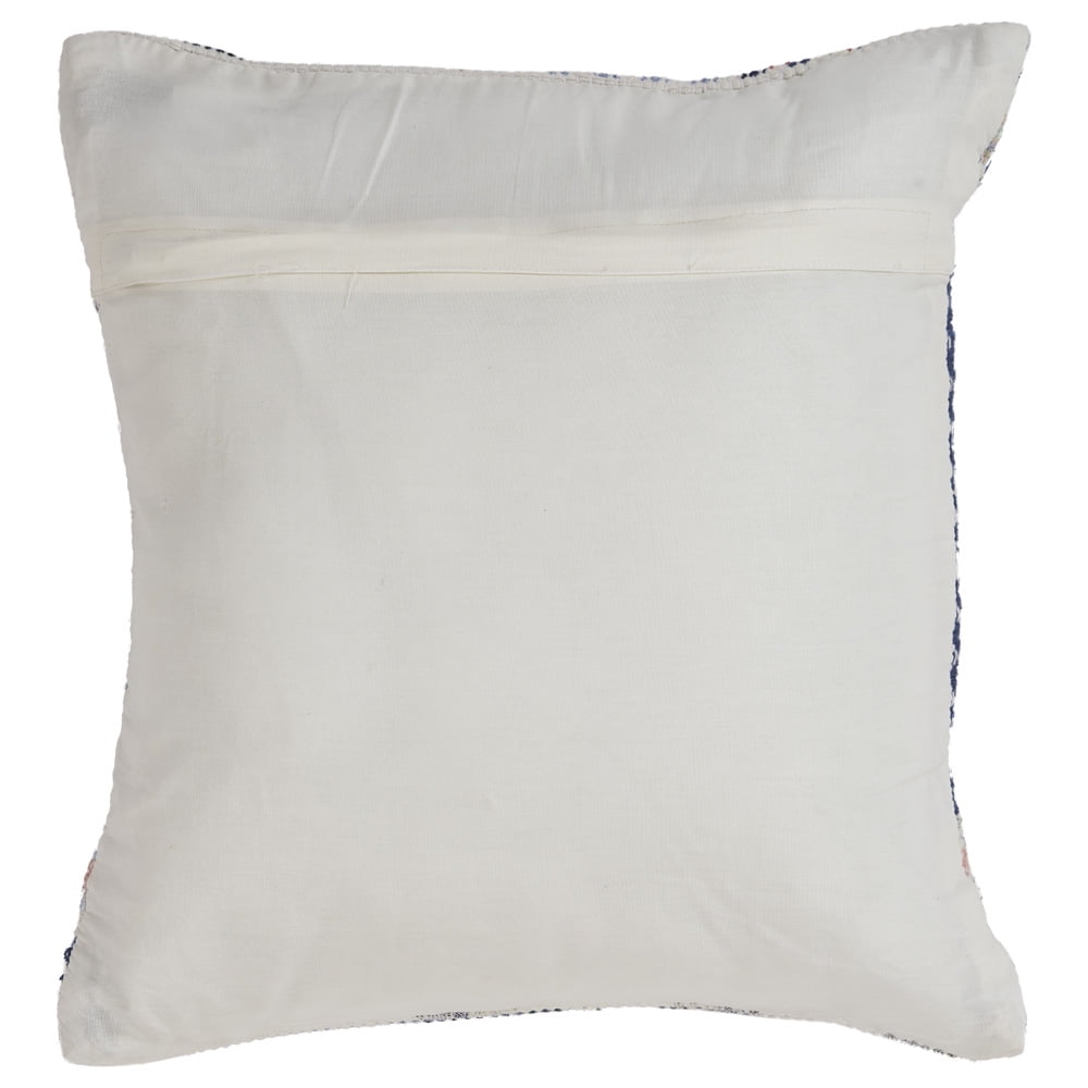 Ox Bay Naomi 18" x 18" Blue/Multicolor Diamond Cotton Blend Decorative Throw Pillow Cover