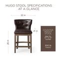 thumbnail image 5 of Maven Lane Hugo Counter Stool, Walnut Finish w/ Marksman Vegan Leather, Set of 3, 5 of 6