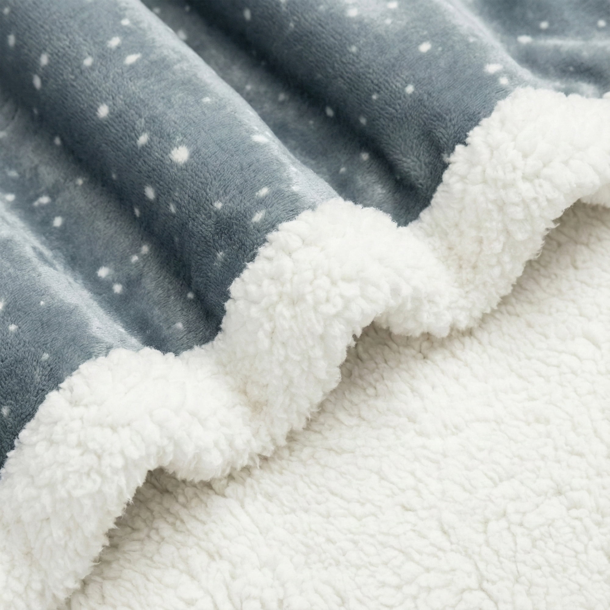 Americanflat 60x80 Oversized Speckle Fleece Throw Blanket - Reversible Sherpa Backing - Ultra Soft Plush Comfort - Cozy Warmth For Couch Or Bed - Grey