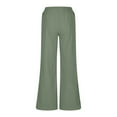 thumbnail image 5 of XuJwPNcy Womens Summer Casual Pants High Waist Pockets Cotton Linen Pants Baggy Palazzo Wide Leg Boho Beach Trousers, 5 of 6