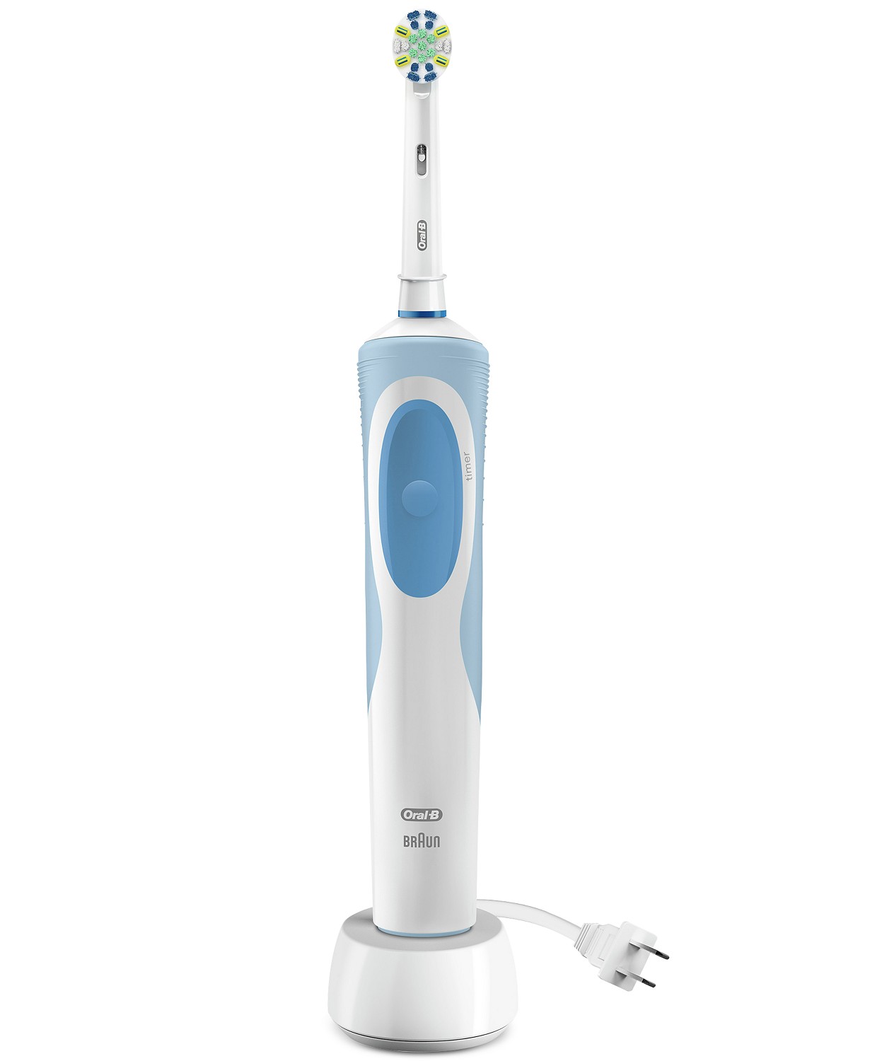 Oral_B Vitality FlossAction Electric Rechargeable Toothbrush, Powered By Braun, White/Blue