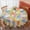 Pioneer Flower Floral-2, variant on Pioneer Flower Floral Print Pattern Round Tablecloth 70"x70", Wrinkle Resistant Wipeable Table Cover for Kitchen Dining Room Picnic Patio and Party