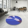 thumbnail image 3 of Ahgly Company Indoor Round Patterned Light Slate Blue Area Rugs, 8' Round, 3 of 6