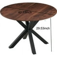 thumbnail image 3 of MAYEERTY Modern Dining Table - Cross Legs, Tempered Glass Top, Sleek for Living Room, 3 of 11