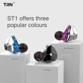thumbnail image 3 of FlyFlise TRN ST1 1DD 1BA Hybrid In Ear Earphone without Mic HIFI DJ Monitor Running, 3 of 8