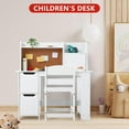 thumbnail image 4 of TROPOW Kids Study Desk and Chair Set with Storage - White Learning Table with Bookshelf and Cabinets for Boys and Girls Ages 3-8, 4 of 7