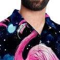 thumbnail image 5 of Starry Sky Flamingo Men's Casual Poplin Printed Button Down Short Sleeve Summer Beach Shirts - Unisex, 5 of 6