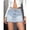 Blue, variant on Light Wash Blue Denim Mini Skirt With Frayed Hem And Slant Pockets