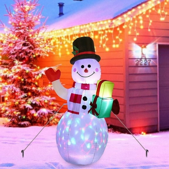 5ft Inflatable Snowman Airblown Christmas Decor Yard Decoration LED Lights for Xmas Home Garden Family Prop Lawn Holiday Party Outdoor Decor