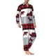 thumbnail image 2 of Fotbe Buffalo Plaid Forest Pijama de Hombre con Estampado de Manga Larga, Conjunto de 2 Piezas, Ropa de Dormir Suave y Cómoda con Bolsillos-Small, 2 of 7