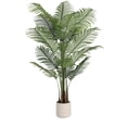 thumbnail image 2 of 5ft Artificial Palm Plant in White Planter, Fake Palm Tree, Faux Plant for Indoor Outdoor Modern Decoration Dypsis Lutescens Plants in Pot for Home Office, 2 of 6